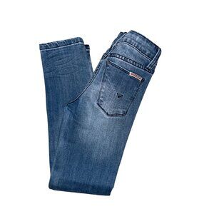 NWT Hudson Patchwork Skinny Jeans Girl's 7 Heavy Duty Blue Stretch Embroidered